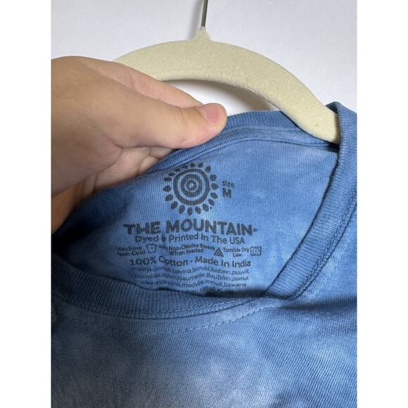 The Mountain Unisex T-shirt Cow Face Blue Acid Wash Short‎ Sleeve Tee Medium - Picture 4 of 5